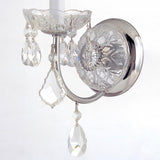 Crystorama Imperial 1 Light Clear Italian Crystal Polished Chrome Sconce