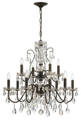 Crystorama Butler 12 Light Spectra Crystal English Bronze Chandelier