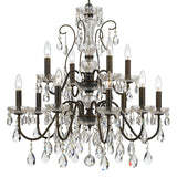 Crystorama Butler 12 Light Spectra Crystal English Bronze Chandelier