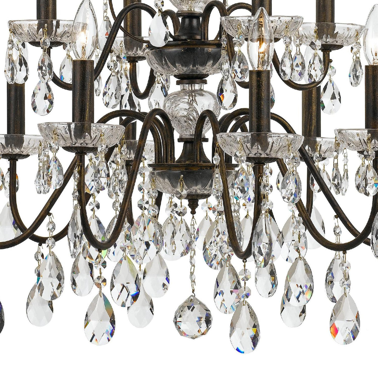 Crystorama Butler 12 Light Spectra Crystal English Bronze Chandelier