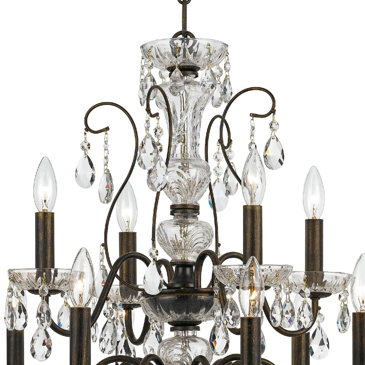 Crystorama Butler 12 Light Spectra Crystal English Bronze Chandelier