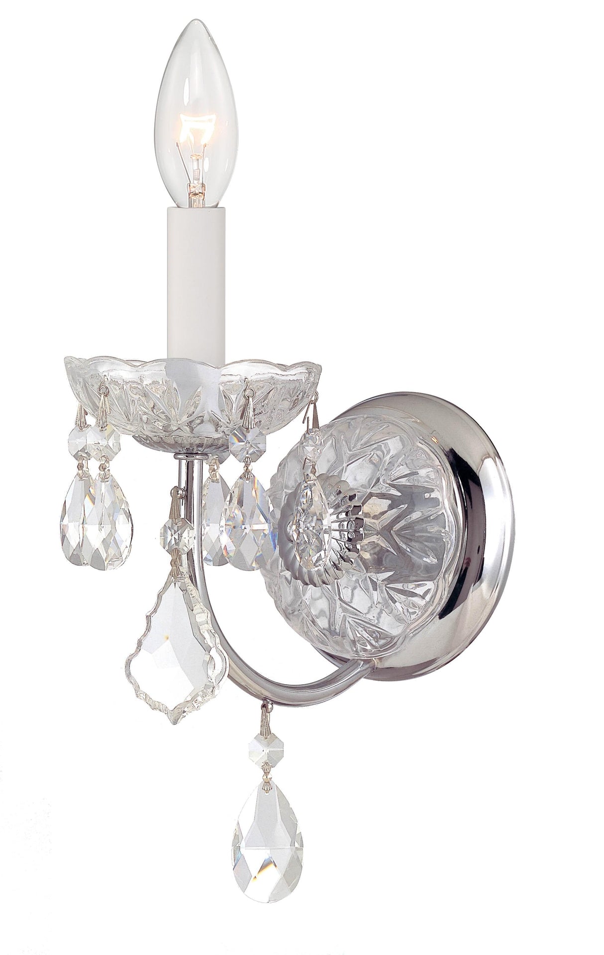 Crystorama Imperial 1 Light Swarovski Strass Crystal Polished Chrome Sconce