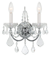 Crystorama Imperial 2 Light Clear Italian Crystal Polished Chrome Sconce