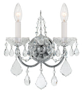 Crystorama Imperial 2 Light Hand Cut Crystal Polished Chrome Sconce
