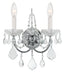 Crystorama Imperial 2 Light Hand Cut Crystal Polished Chrome Sconce