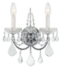 Crystorama Imperial 2 Light Hand Cut Crystal Polished Chrome Sconce