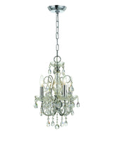 Crystorama Imperial 4 Light Clear Italian Crystal Polished Chrome Mini Chandelier