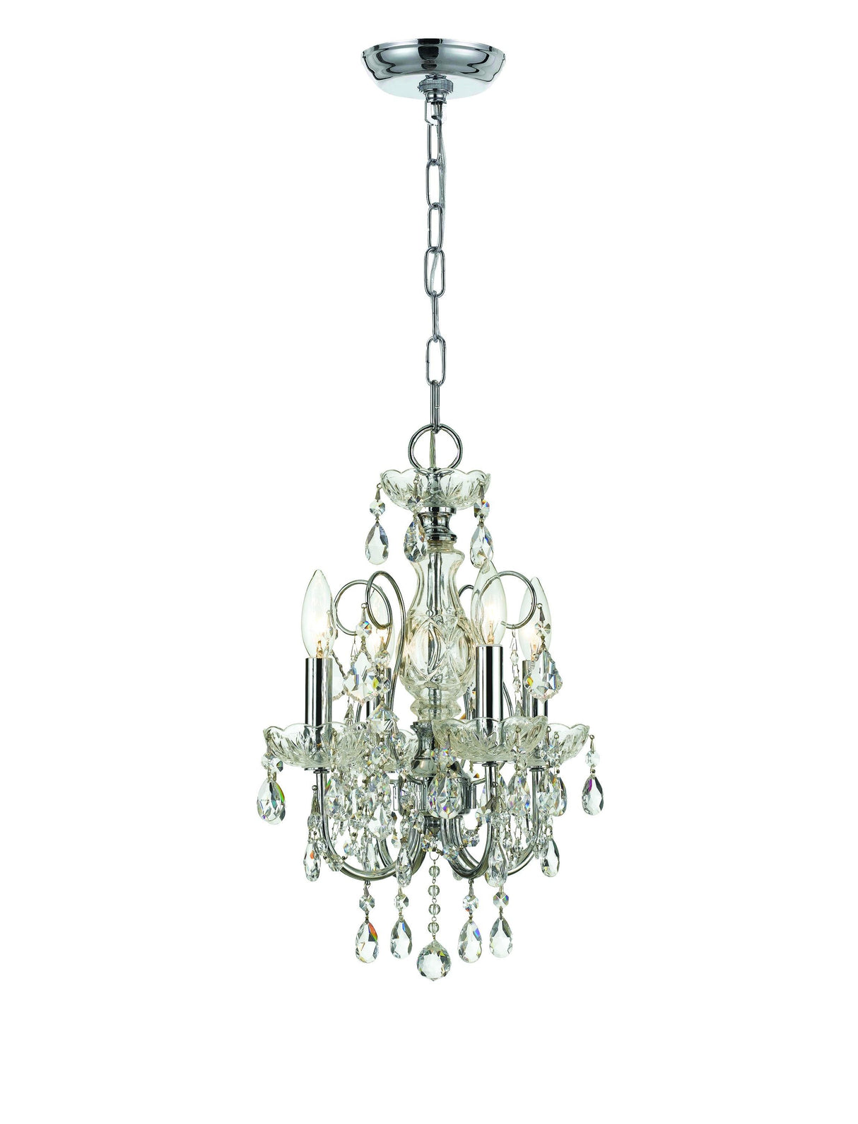 Crystorama Imperial 4 Light Hand Cut Crystal Polished Chrome Mini Chandelier