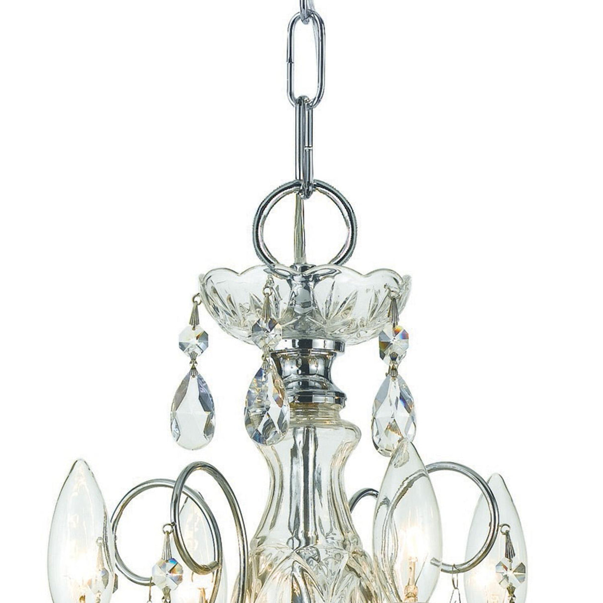 Crystorama Imperial 4 Light Hand Cut Crystal Polished Chrome Mini Chandelier
