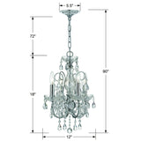 Crystorama Imperial 4 Light Spectra Crystal Polished Chrome Mini Chandelier