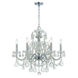Crystorama Imperial 6 Light Hand Cut Crystal Polished Chrome Chandelier
