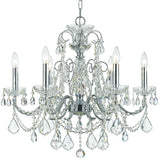 Crystorama Imperial 6 Light Hand Cut Crystal Polished Chrome Chandelier