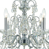 Crystorama Imperial 6 Light Hand Cut Crystal Polished Chrome Chandelier