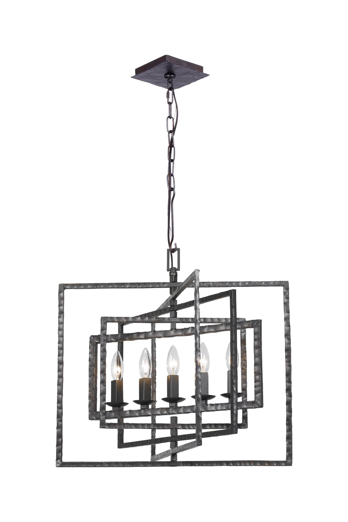 Crystorama Capri 5 Light Raw Steel Chandelier