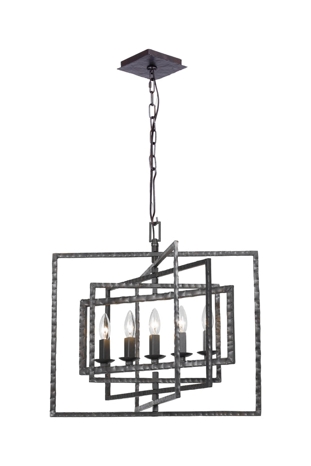 Crystorama Capri 5 Light Raw Steel Chandelier