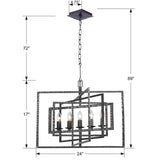 Crystorama Capri 5 Light Raw Steel Chandelier