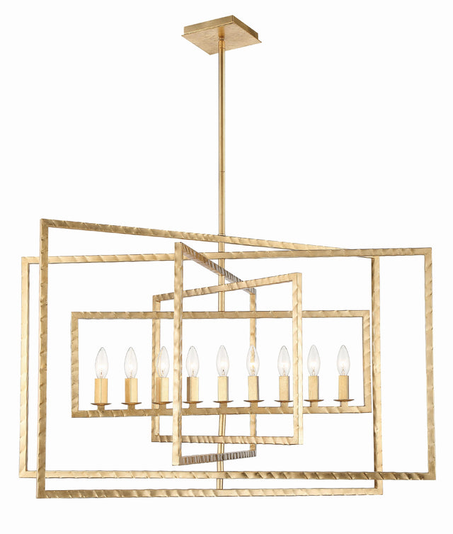 Crystorama Capri 9 Light Antique Gold Chandelier