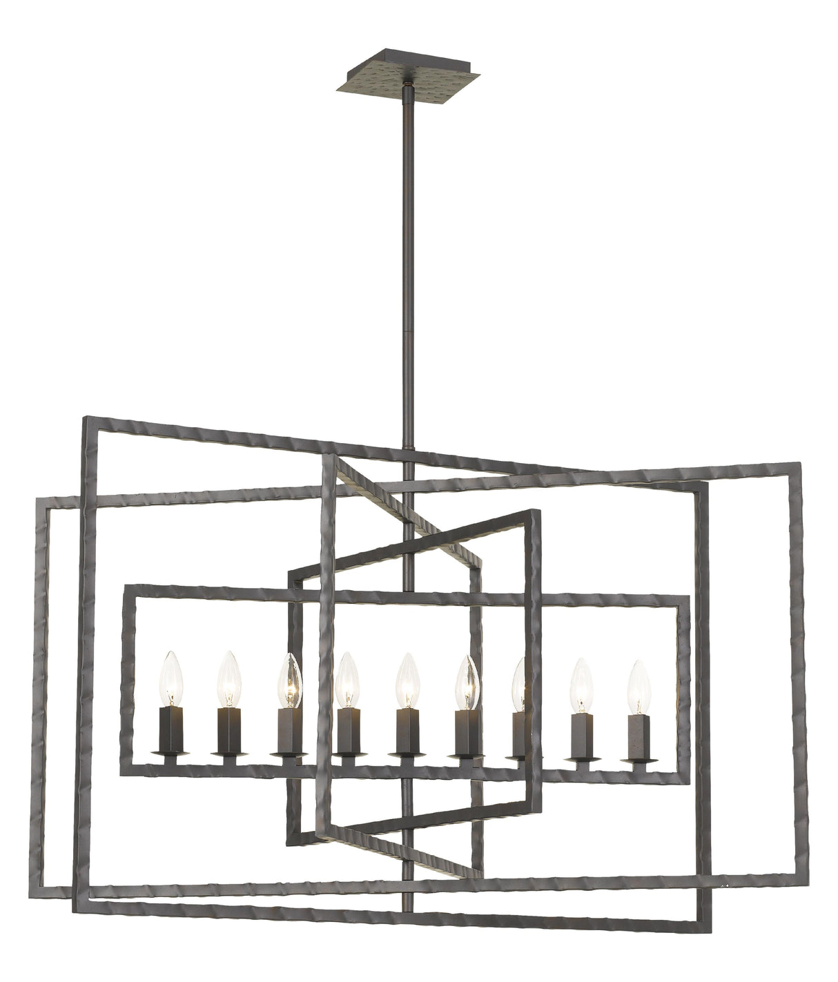 Crystorama Capri 9 Light Raw Steel Chandelier