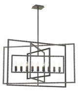 Crystorama Capri 9 Light Raw Steel Chandelier