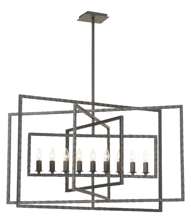 Crystorama Capri 9 Light Raw Steel Chandelier