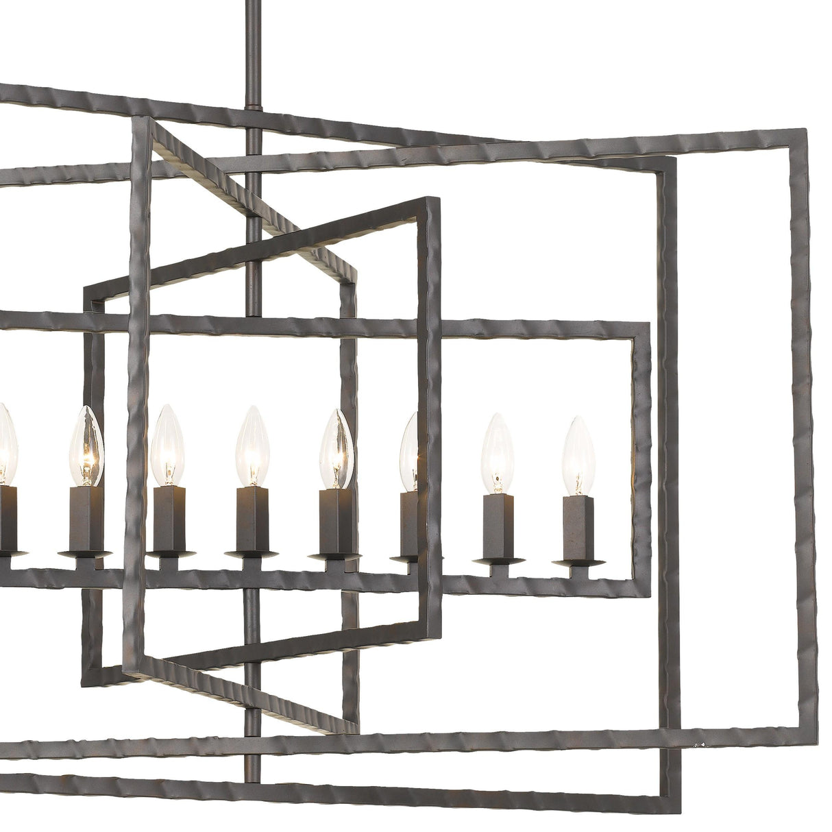 Crystorama Capri 9 Light Raw Steel Chandelier