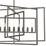 Crystorama Capri 9 Light Raw Steel Chandelier