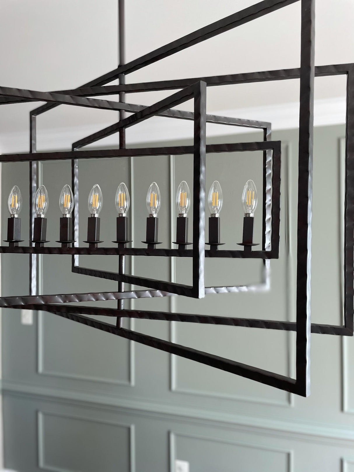Crystorama Capri 9 Light Raw Steel Chandelier