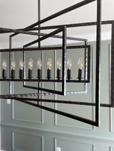 Crystorama Capri 9 Light Raw Steel Chandelier