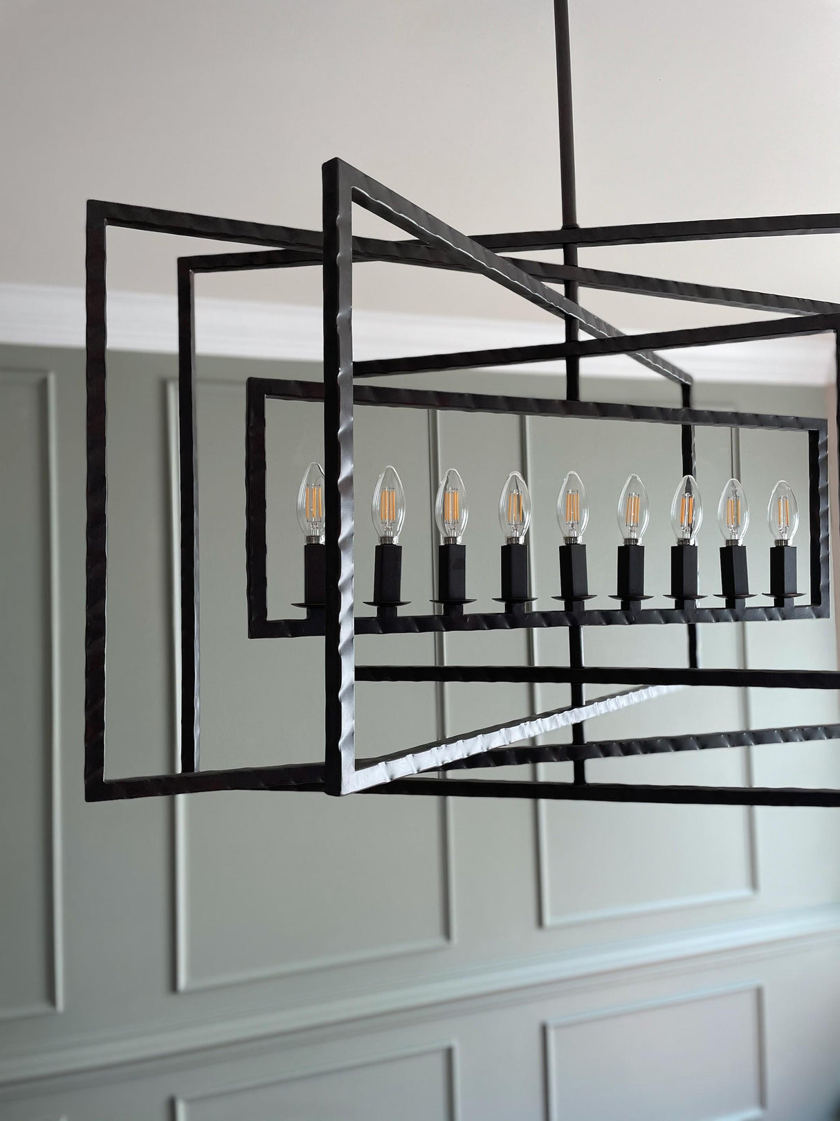 Crystorama Capri 9 Light Raw Steel Chandelier