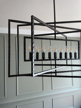 Crystorama Capri 9 Light Raw Steel Chandelier