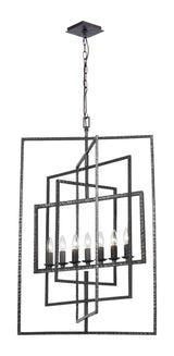 Crystorama Capri 7 Light Raw Steel Lantern Chandelier