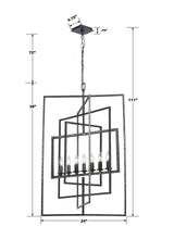 Crystorama Capri 7 Light Raw Steel Lantern Chandelier