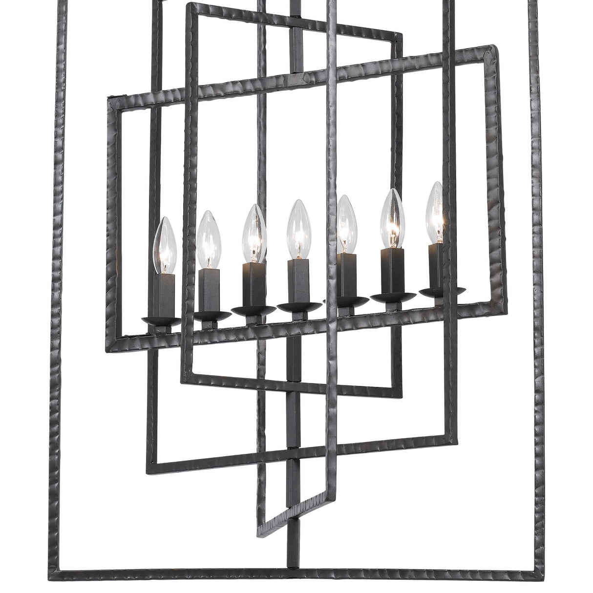 Crystorama Capri 7 Light Raw Steel Lantern Chandelier