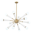 Crystorama Zodiac 12 Light Aged Brass + Matte White Chandelier