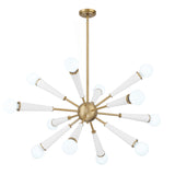 Crystorama Zodiac 12 Light Aged Brass + Matte White Chandelier