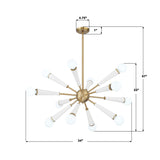 Crystorama Zodiac 12 Light Aged Brass + Matte White Chandelier