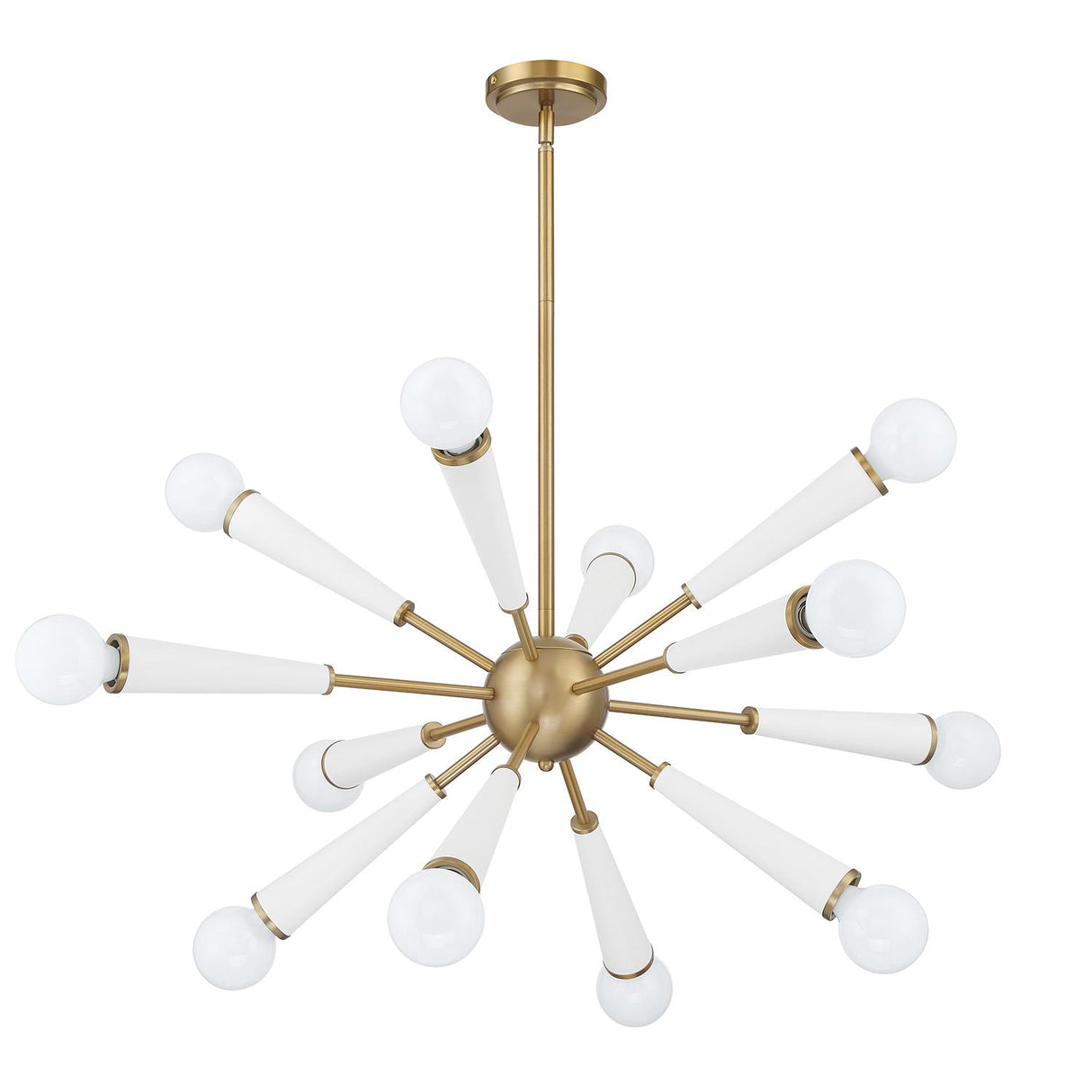 Crystorama Zodiac 12 Light Aged Brass + Matte White Chandelier