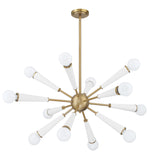 Crystorama Zodiac 12 Light Aged Brass + Matte White Chandelier