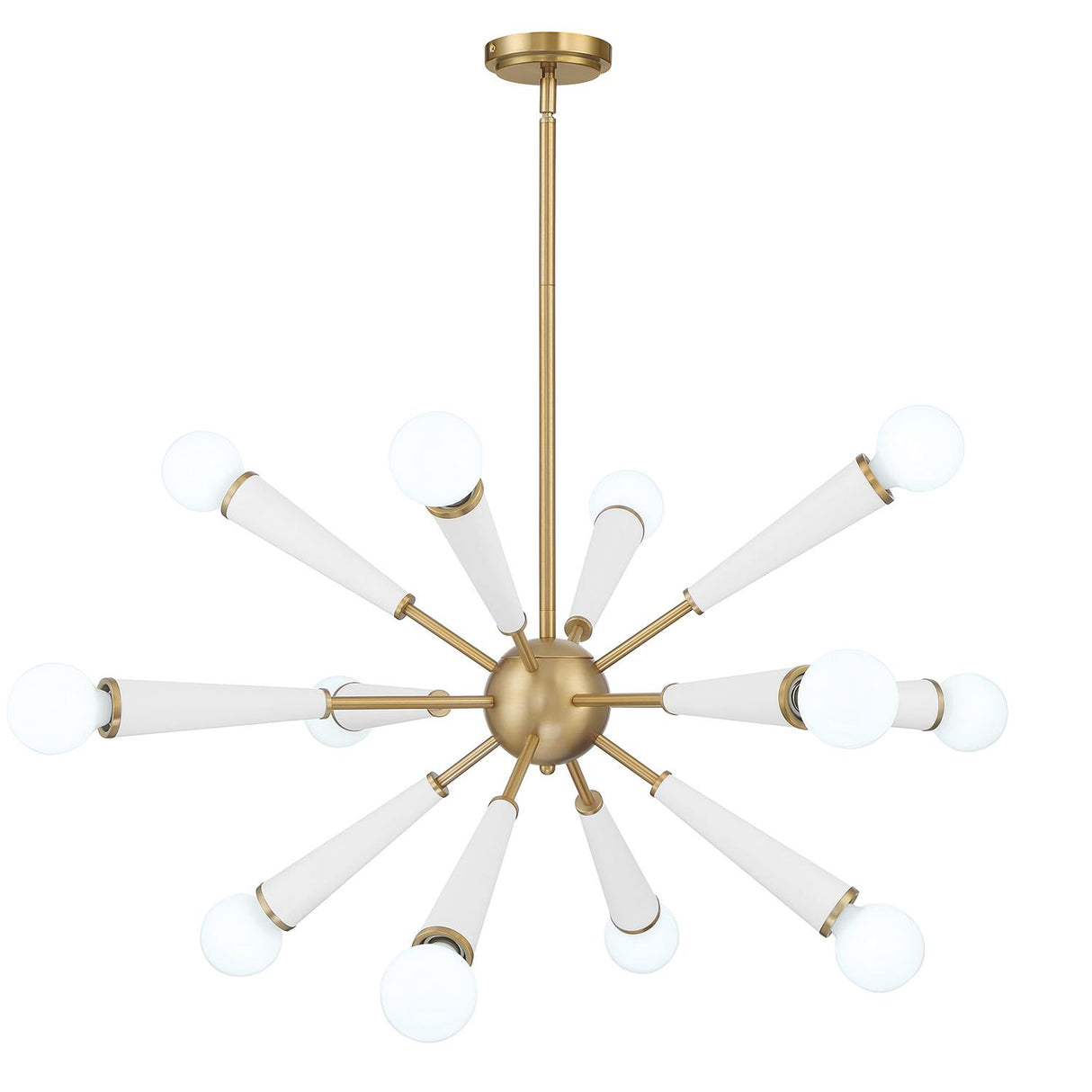 Crystorama Zodiac 12 Light Aged Brass + Matte White Chandelier