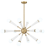 Crystorama Zodiac 12 Light Aged Brass + Matte White Chandelier