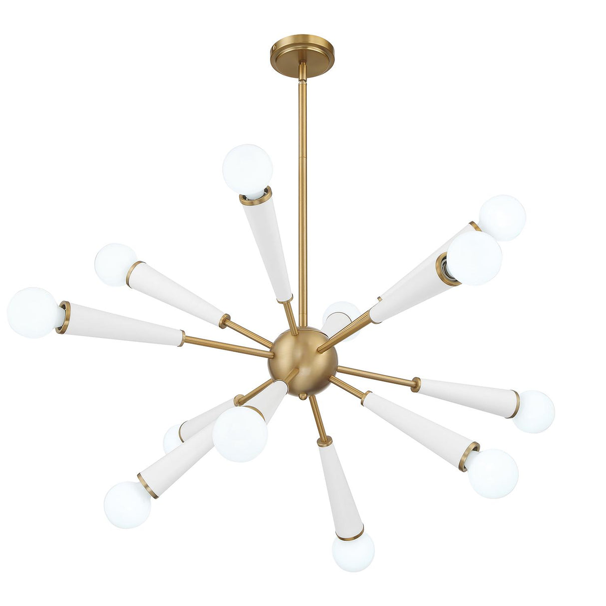 Crystorama Zodiac 12 Light Aged Brass + Matte White Chandelier