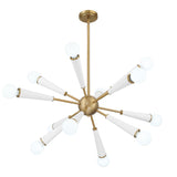 Crystorama Zodiac 12 Light Aged Brass + Matte White Chandelier