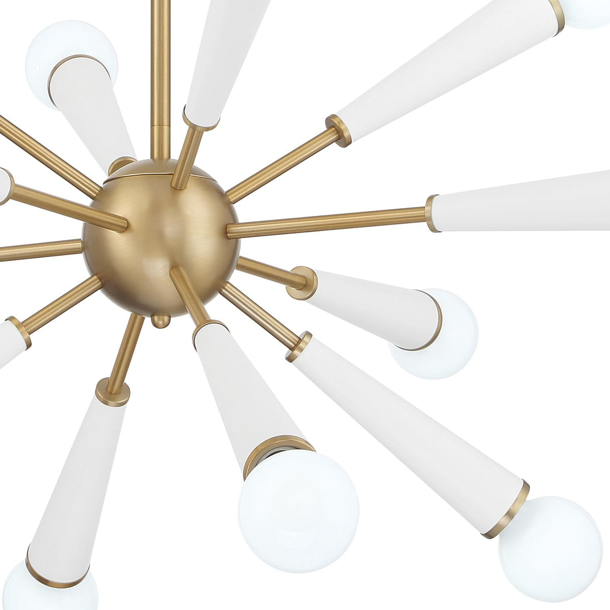Crystorama Zodiac 12 Light Aged Brass + Matte White Chandelier