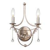 Crystorama Metro 2 Light Antique Silver Sconce