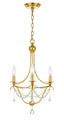 Crystorama Metro 3 Light Antique Gold Mini Chandelier