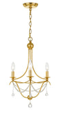 Crystorama Metro 3 Light Antique Gold Mini Chandelier