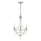 Crystorama Metro 3 Light Antique Silver Mini Chandelier