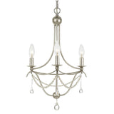 Crystorama Metro 3 Light Antique Silver Mini Chandelier