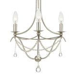 Crystorama Metro 3 Light Antique Silver Mini Chandelier