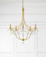 Crystorama Metro 5 Light Antique Gold Chandelier